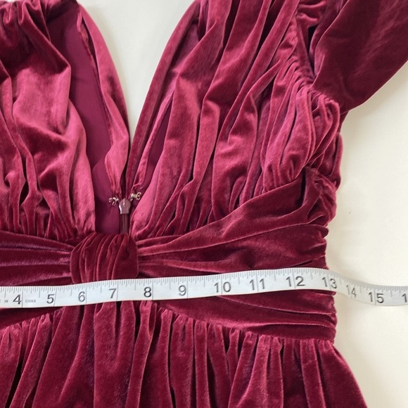 Gianni Binni Velvet Mini Dress Plunge Neckline - Picture 9 of 13